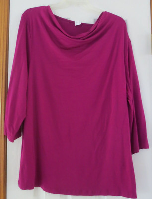 AproductZ Gmbh  Humberg Germany Knit Top Size 14 Burgundy/Wine Color 3/4 Sleeve