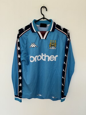 ウェア 1997-1999 Manchester City kappa brother MANCHESTER CITY 1997/1999 HOME FOOTBALL LONG SLEEVE KAPPA