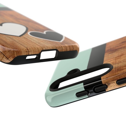 Aqua blue Woodgrain Hearts Tough Phone Case Iphone, Samsung Galaxy, Google Pixel - 第 250/287 張圖片