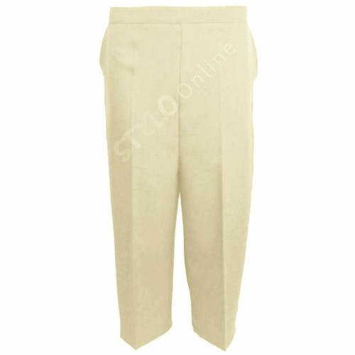 LADIES 3/4 TROUSERS WOMENS THREE QUARTER ELASTICATED WAIST CAPRI CROPPED PANTS - Picture 8 of 40