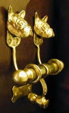 Llamador de puerta de bronce DUET Bulldog francés