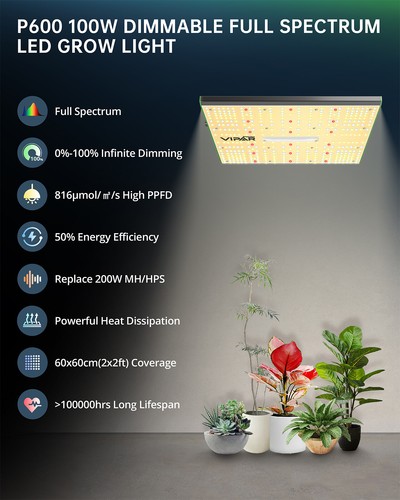VIPARSPECTRA P600 P1000 P2000 LED Grow Lights Full Spectrum for Grow Tent Kits - Picture 9 of 48