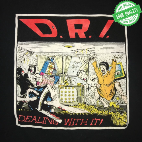Rare Dirty Rotten Imbeciles Deal With It Cotton Black Men S-5XL T-Shirt YT9099 - Afbeelding 1 van 3