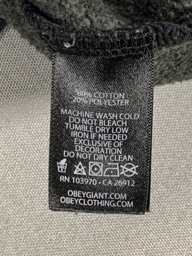 Obey Worldwide Streetwear Nouvelle II Black Hoodie Mens Large Embroidered #5068 - Picture 5 of 10