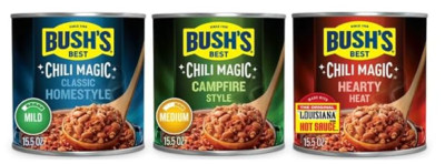 Bush's Chili Magic, Choose Original, Campfire, Hearty Heat (3 Pack) 15.5 oz Cans