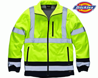 Dickies Hi Vis Softshell Jacket, Safety Work Coat SA2007 UK