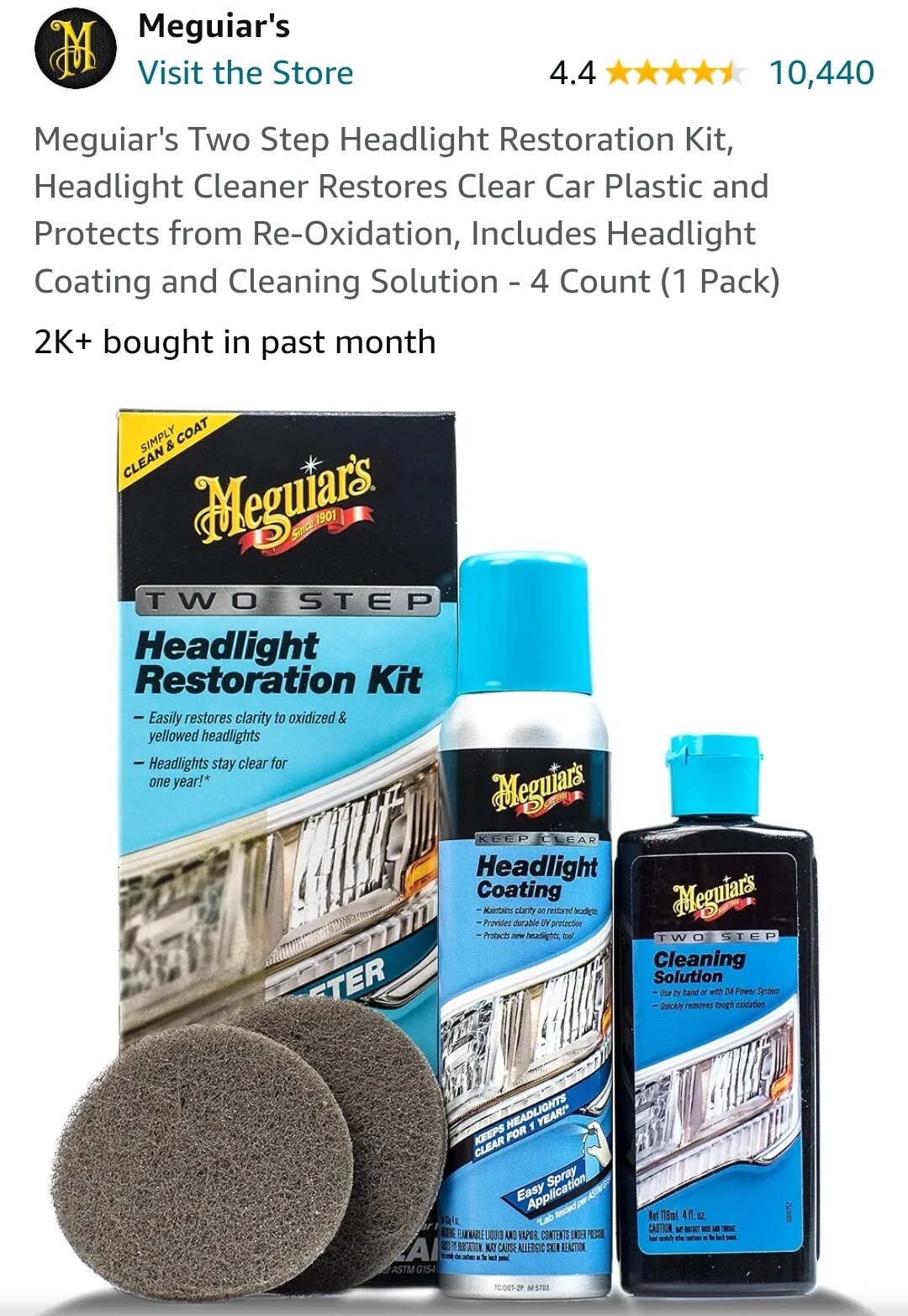 Meguiar's Two Step Headlight Restoration Kit