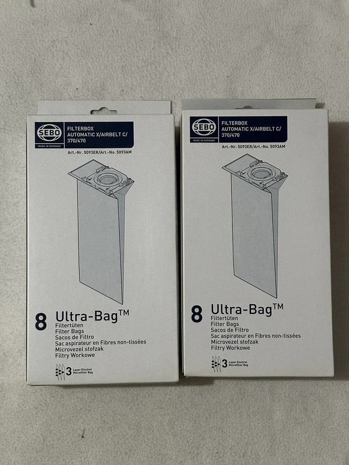 SEBO Filterbox C 5093 ER | 16Staubsaugerbeutel | Ultra-Bag 3lagig für AIRBELT C