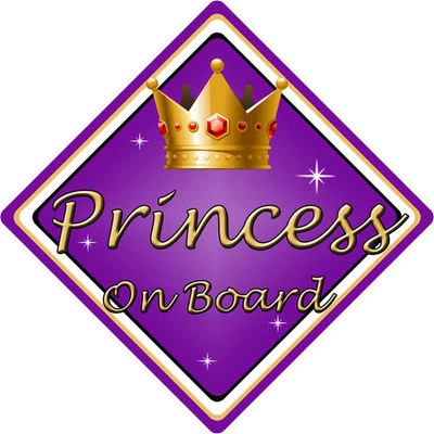 CAR SIGNS DIRECT Baby On Board Car Sign ~ Princess On Board ~ Purple