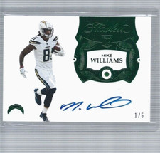 2017 Flawless Emerald Mike Williams On Card Auto Rc Serial # 1/5 First Print!!