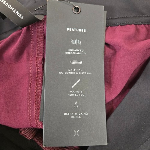 NUEVO Pantalones Cortos Ten Thousand The Interval 7" Sin Forro Para Hombre Talla PEQUEÑA Granate - Imagen 8 de 12