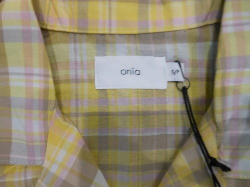 NWT ONIA Vacation Shirt OMST 15-14 Multi Plaid YZ6 Daffodil Size S Yellow $140! - Picture 4 of 6