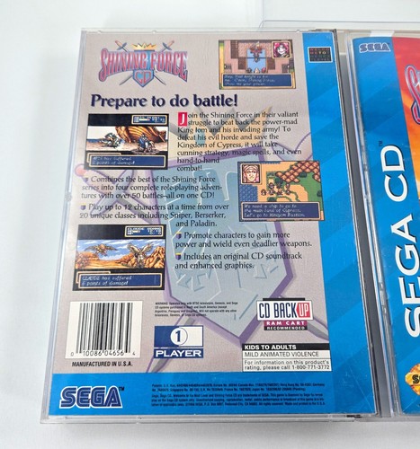 Tarjeta de registro SHINING FORCE CD COMPLETA excelente disco 1994 auténtico Sega CD probado - Imagen 4 de 12