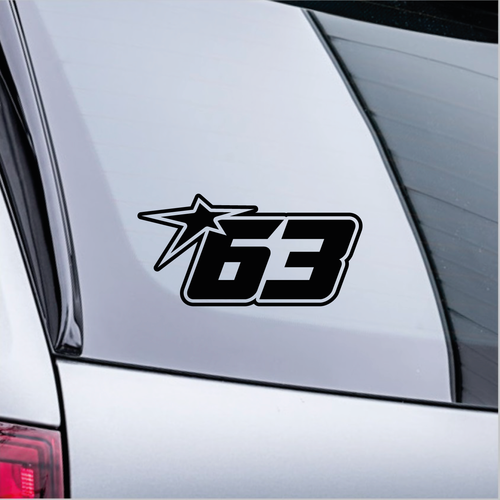 Aufkleber Startnummer 63 Race Number Sticker Kleber Auto Motorrad Fahrrad Decal - Bild 2 von 25