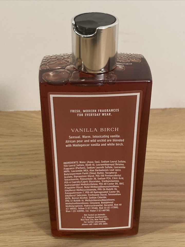 Bath & Body Works CO Bigelow Vanilla Birch Wash Shower Gel 11.6oz New