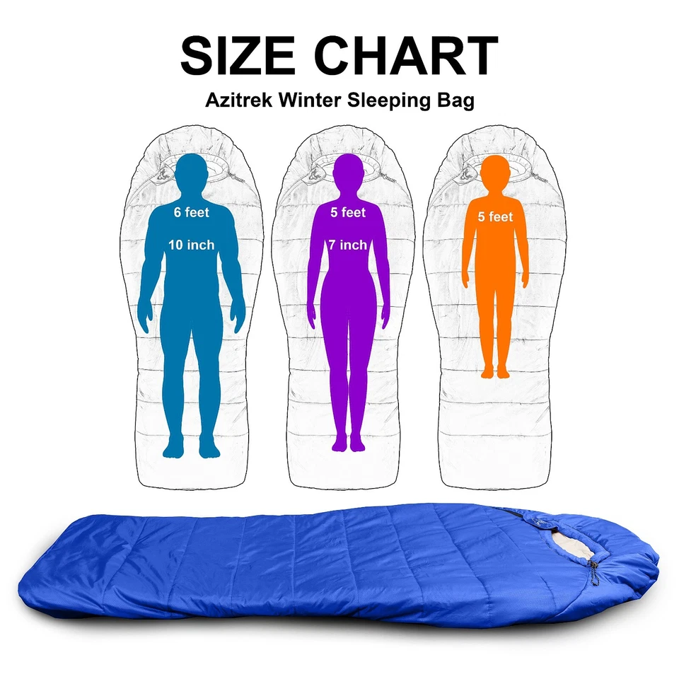 0 Degree Winter Sleeping Bags For Camping Adults Big and Tall - Waterproof - Image 3 of 4