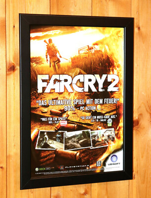 Far Cry 2 Video Game Rare Small Poster / Old Ad Page Framed