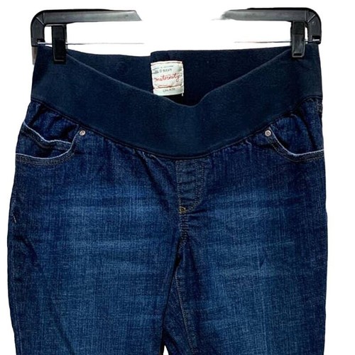 Old Navy Maternity Low Rise Large Long Stretch Waistband Denim Dark Wash Jeans - 第 2/7 張圖片
