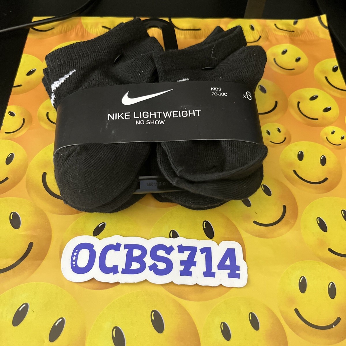 Nike Kids Pair Black Size 7C-10C Puma white socks Shoe Size