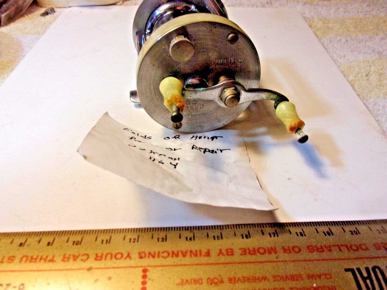 SOUTH BEND NO.400 MODEL E PARTS REEL--NEEDS HANDLE- OTHER THAN THAT-SOLD AS PART