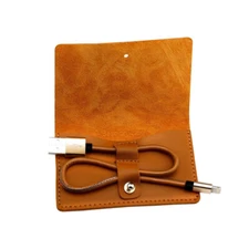 Apple Card Holder Cable Baseus Portable Finish Leather Camel