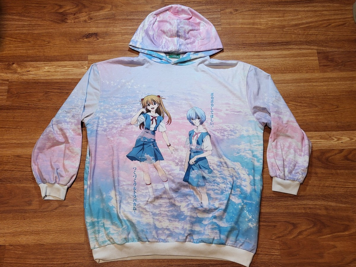 Evangelion Rei X Asuka ACDC Rag Oversized Hoodie | eBay