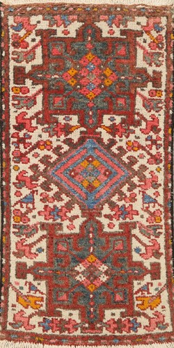 Vintage Ivory Traditional Geometric Area Rug Wool Hand-knotted Tribal Carpet 2x4 - Picture 1 of 12