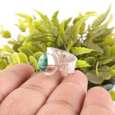 Natural Malachite Gemstone 925 Solid Silver Handmade Ring Jewelry For Women Gift