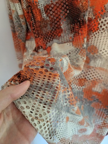 Womens Mesh Swim Coverup Shirt Top Boho M Orange Tie-Dye Beach Boho Sheer - Picture 9 of 10