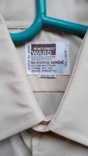 MEN'S medium MONTGOMERY Ward LS Beige DAGGER collar DRESS shirt