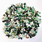 Green Lampwork Mix Loose Art Glass Acrylic Bead Soup Destash 1 lb. Random Scoop