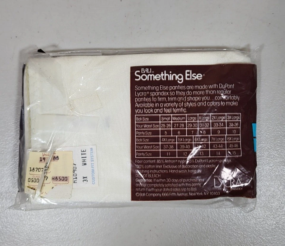 Vintage Bali Something Else Panties White Tailored Brief 3XLarge XXXL - Image 3 of 4