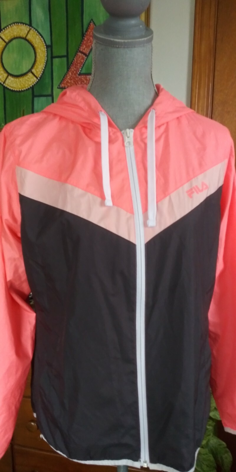 Giacca a vento donna Fila Live in Motion sportiva con cappuccio Activewear taglia M #223