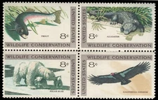 US. 1427-30. 8c.  Wildlife Conservation. 1430a. Block of 4. MNH. 1971
