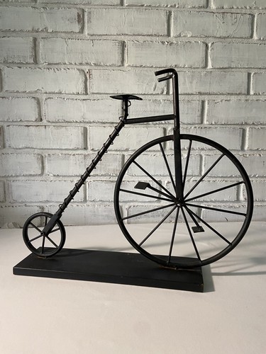 Large Metal Big Wheel Bicycle Decorative Art Sculpture 18”x15” - Picture 2 of 10