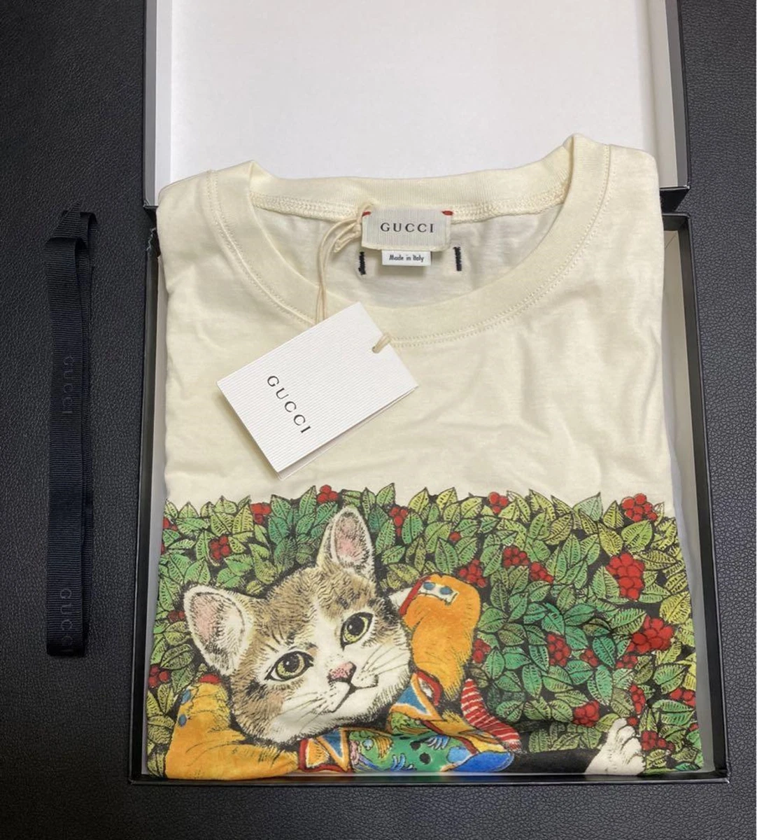 Habitat rent Byttehandel Gucci Yuko Higuchi collaboration T-shirt Cat size 12 NEW | eBay