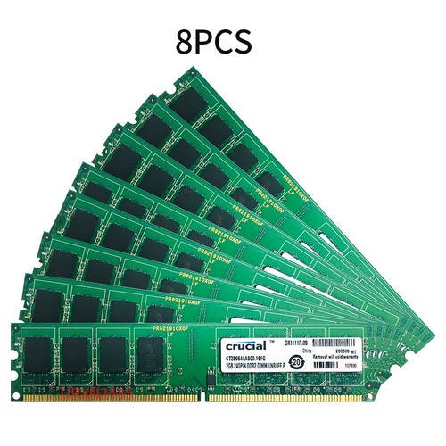 Crucial 16GB 8x 2GB 1GB PC2-6400U DDR2 800MHz 1.8V Computer Desktop Memory LOT - Picture 4 of 11