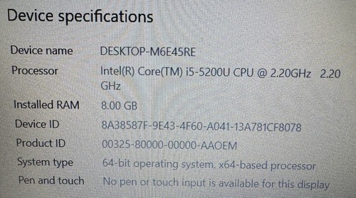 HP-15-AE001NA - INTEL i5-5200U@2.20GHz - 250GB SSD - 8GB RAM - WINDOWS 10 - Picture 14 of 17