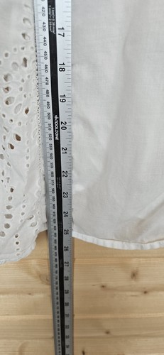 Mint Velvet White Broderie Anglaise Blouse UK 14 Cotton Lightweight Thin - Picture 10 of 14