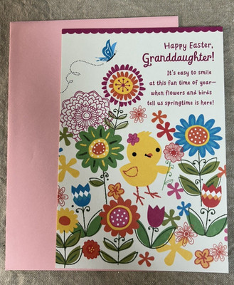 Happy Easter Greeting Card & Envelope ~ Granddaughter