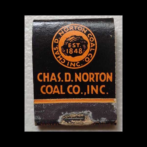 Vintage Full Feature Matchbook Chas. D. Norton Coal Co. Philadelphia, PA