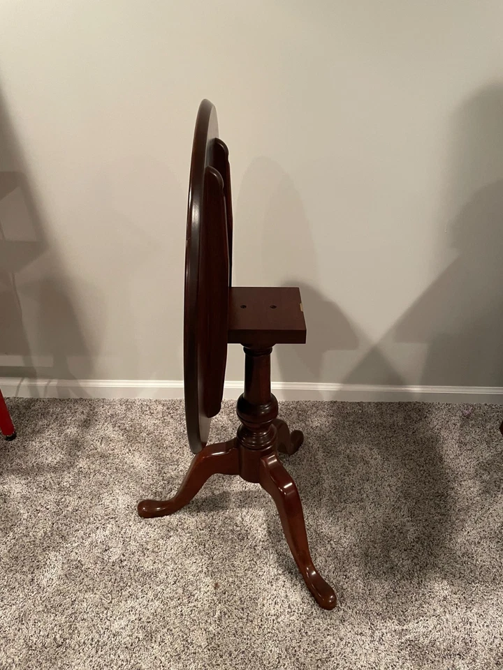 Mesa redonda de cerezo PA PENNSYLVANIA HOUSE con inclinación - Hermosa pieza - Madera maciza Foto 3 de 4