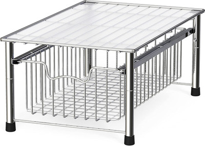 Stackable Basket Drawer, Chrome