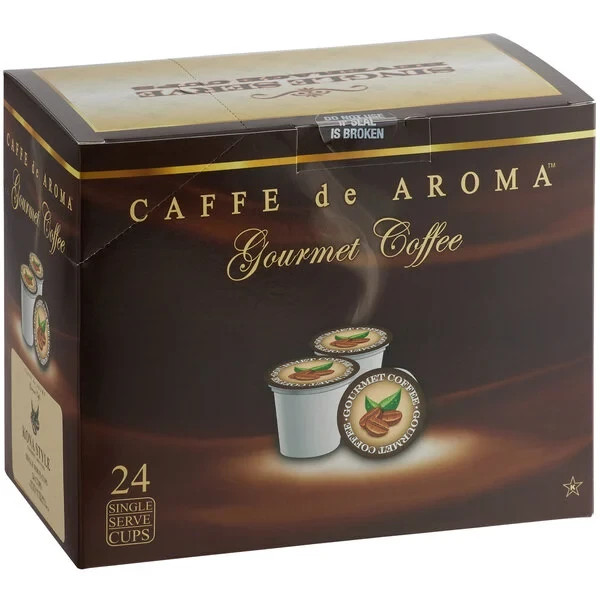 24 K-Cups Caffe de Aroma Kona Style Coffee Single Serve Cups, No Box