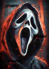 ACEO ATC Sketch - Ghostface - 1/1 - Authenticity Stamp