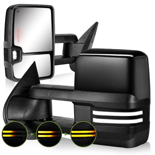 Switchback Tow Mirrors for 2007-2013 Chevy Silverado Avalanche Suburban black - Picture 1 of 6