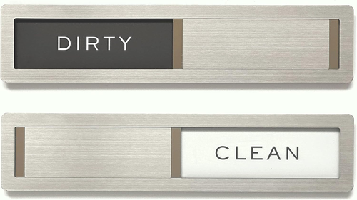 Dishwasher Magnet Clean Dirty Sign, Kubik Letters Premium Stainless Steel Grade - Picture 9 of 12