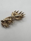 Vintage Lisner Gold Tone Clip On Leaf Earrings Costume Jewelry Signed — photo 8