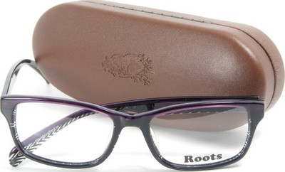 Roots RT670 Damen Brillenfassung Vollrand Acetat Schwarz Klar Lila 52-17-135 NEU