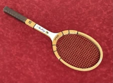 Don Budge Signed Tennis Racket Vintage Wooden Super Rare US Open Autograph JSA